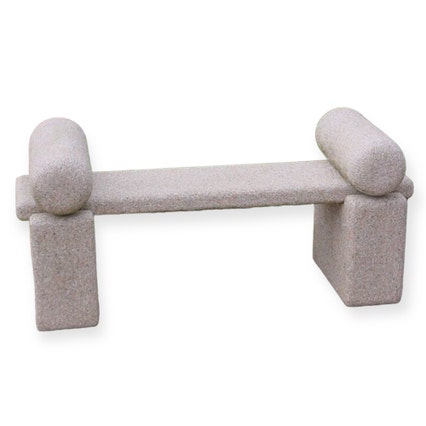 Japanese Roll Top Stone Bench With Arm Rests